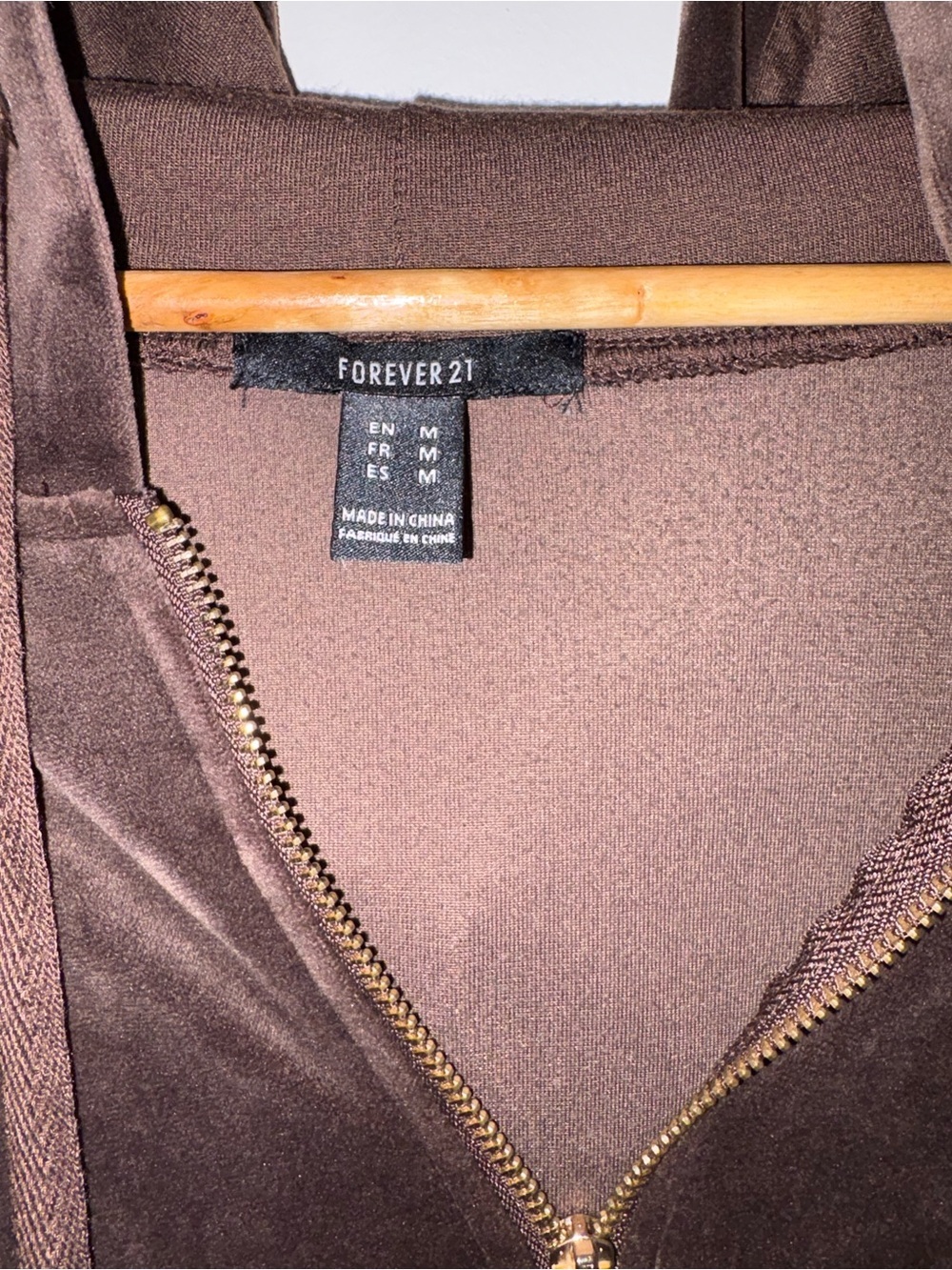 Velour 21 Brown Velour GOLD ✨ Zip-Up Hoodie | Size M - Picture 6 of 9